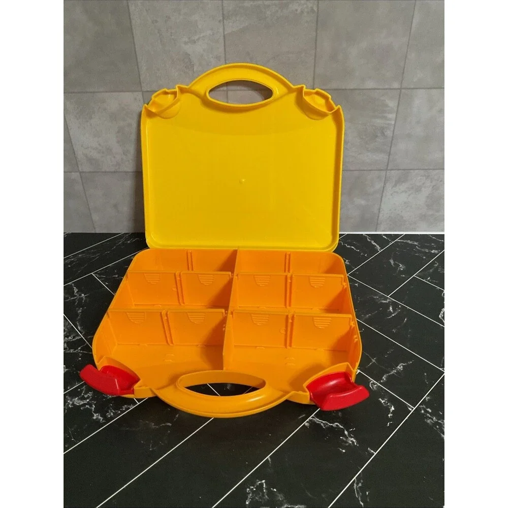 LEGO Travel Case (orange/yellow with red clips includes divider inserts)